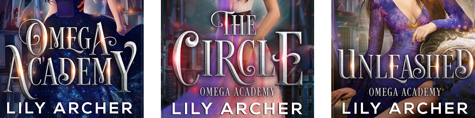 Title design for Omega Academy Series 1-3 by Lily Archer